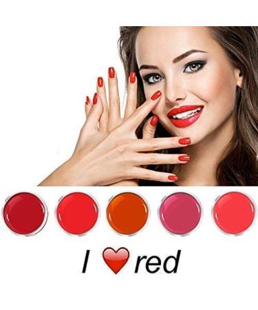 EuBeCos I Love Red color gel set 5 x 5 ml in STUDIO HIGH END QUALITY MADE IN GERMANY!