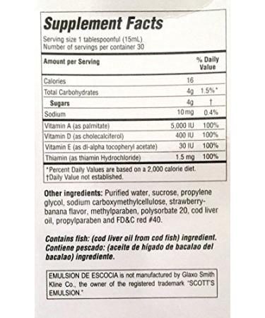 Emulsion De Escocia Strawberry Banana 15.3 Oz. Cod Liver Oil 2-Pack - Buy Online on GoSupps.com