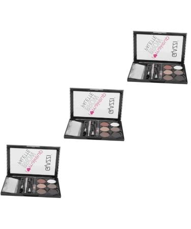 Beavorty 3 Sets Eyebrow Powder Set Eyebrow Brush Matte and Shimmer Eyeshadow Makeup Accessory Make up Miss