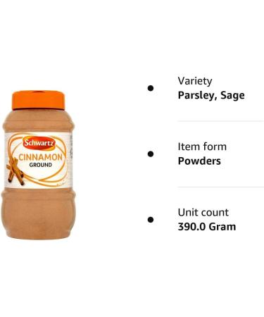 Schwartz Warm & Sweet Cinnamon Powder - 390g - Ground Cinnamon for Cooking Indian, Moroccan, Asian, Middle Eastern & African Cuisines - Buy Online on GoSupps.com