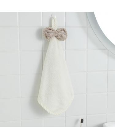 kzxbty Bowknot Hanging Hand Towels Coral Fleece Hand Towels with Hanging Loop Wall Mounted Hand Towels for Kitchen Bathroom 30 X 30cm - Buy Online on GoSupps.com