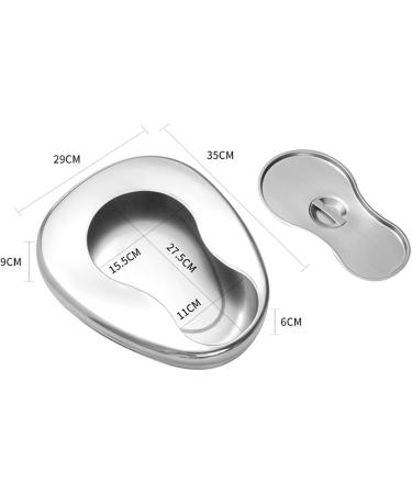 Stainless Steel Bed Pans with Lid Portable Toilets Bedpan Metal Potty Urinal for Bedridden Patients Elderly Men and Women - Buy Online on GoSupps.com