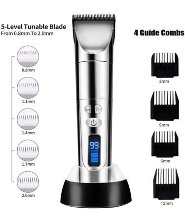 Professional Cordless Hair Clippers for Men | Titanium & Ceramic 3 Speed Settings & LCD Display - Perfect for Barbers - Buy Online on GoSupps.com