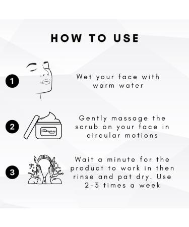 OMWAH Activated Charcoal Face Scrub - Microdermabrasion Mens Exfoliating Face Wash (4.23oz) - Buy Online on GoSupps.com