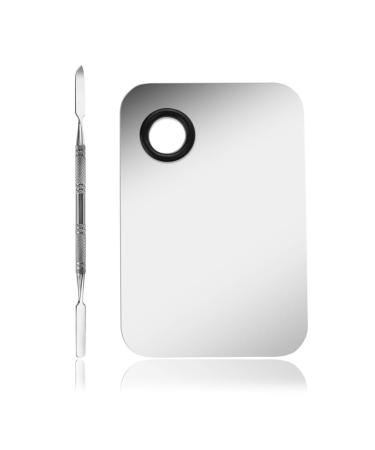 FRCOLOR Makeup Palette  Stainless Steel Cosmetic Makeup Palette Professional Cosmetic Mixing Makeup Palette with Spatula Tool 6x4 - Buy Online on GoSupps.com