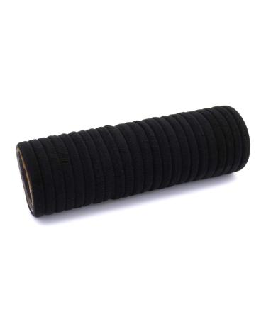 100 Pack Thick Seamless Cotton Hair Ties | No Crease Damage Ponytail Holders for Thick Hair (Black) - Buy Online on GoSupps.com
