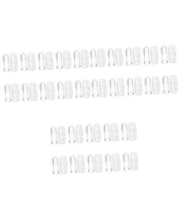 Minkissy 30 sets fingerbrush fingers bed newborn training toothbrush infant toy toy toddler toy toys travel toys for children baby toothed toothbrush child soft fur (1 Pack) 3 x transparent