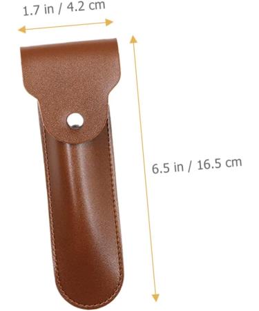 Beavorty Razor Storage Case - Travel-Friendly PU Cover for Shaving Razors Stylish Brown Design 16.5x4.2x1cm - Buy Online on GoSupps.com