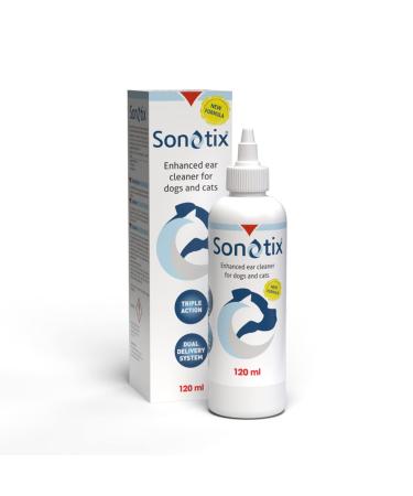 Sonotix New Triple Action Ear Cleaner for Dogs and Cats | Moistures Rebalances & Cleans Ears | 120ml bottle