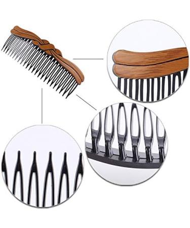 ShungFun Women Hair Side Comb Retro Wooden Hair Comb Pin Clips Hair Fork Pigtail Holders for Hair Styling Accessories - Buy Online on GoSupps.com