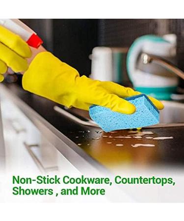 Qseenlnoy 12Pcs Brite Non-Scratch Scrub Sponge Cleans Fast Without Scratching Stands Up to Stuck-on Grime Blue - Buy Online on GoSupps.com