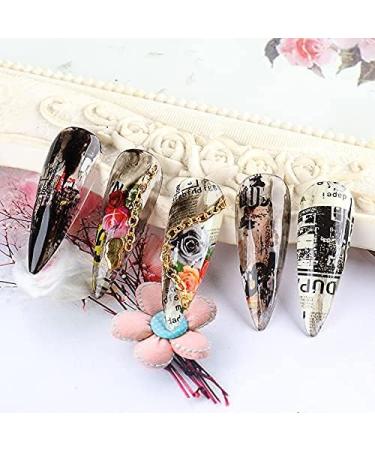 CHANGAR 10 Sheets Nail Foil Sticker Newspaper Magazine Style Foil Transfer Nail Decals Nail Foil Adhesive Stickers Starry Sky Manicure Transfer Tips Nail Art DIY Decoration - Buy Online on GoSupps.com