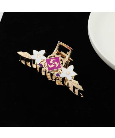 Genshin Metal Hair Clips - Cute Game Project Figure Hair Claw Clips in Purple Electro | Anime Hair Barrettes | Stylish Half Bun Hairpins - Perfect Styling Accessories Gift - Buy Online on GoSupps.com