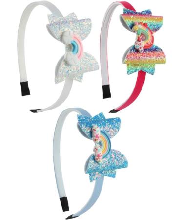 Minkissy 3-Piece Glitter Hair Ties for Kids - Sequins Rainbow Bows & Loop Knots - Perfect for Girls - Frontal Ligaments & Teeth Design - Buy Online on GoSupps.com