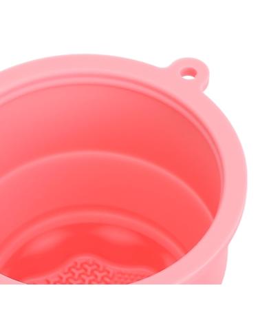 2 in 1 Makeup Brush Cleaner Bowl - Portable Folding Cleaner & Drying Rack Multifunctional Space-Saving Mat (Pink) for Effortless Brush Care - Buy Online on GoSupps.com