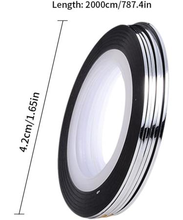 Blogiiup Nail Striping Tape 20m Line Adhesive Nail Sticker Nail Art Strips Sticker Nail Art Line Decoration for DIY Nail Tips (Sliver) Silver - Buy Online on GoSupps.com