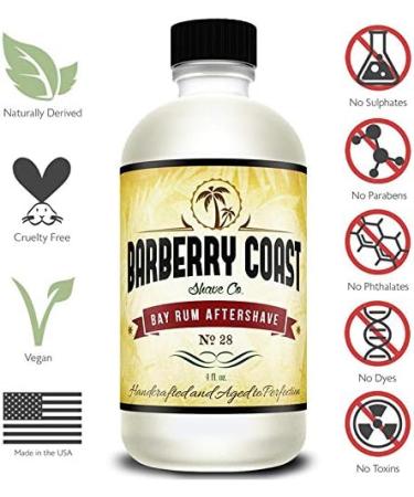 Buy Bay Rum Aftershave Splash for Men - Authentic Bay Oils from Dominican Republic - Natural Ingredients - 4oz - Barberry Coast Shave Co - Buy Online on GoSupps.com