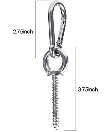 Stainless Steel Hammock Hanging Kit | 1400 lb Load Capacity | Carabiner Set for Yoga Swing Chair | Indoor Outdoor Relaxation - Buy Online on GoSupps.com