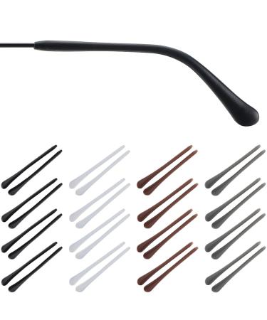 GorgeCraft 16 pair 4 colors glasses-iron-iron slide-resistant Silicone ear handle sock hook cushion tube hose sleeve comfortable glasses bracket replacement for thin glasses made of metal