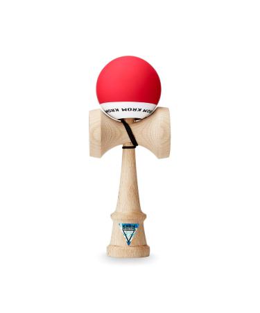 Krom Original Pro Kendama made of wood for beginners and advanced - pop red - play of skill for outside and inside - wooden toys with cord and ball - Kendama Skilltoy Kugeltchliel
