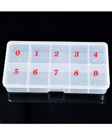 Tixqeaif 4Piece 10 Transparent False Tips Rhinestone Glitter Storage Container Numeral Grid Boxes - Buy Online on GoSupps.com