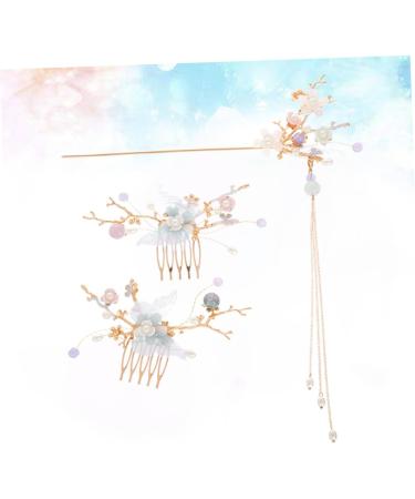 FRCOLOR 3 Sets Women Hair Accessories Pearl Hair Pin Wedding Headpiece for Bride Womens Accessories Hair Barrettes for Women Crystal Hair Comb Red Flower Hair Comb Tiara Combination Hanfu - Buy Online on GoSupps.com