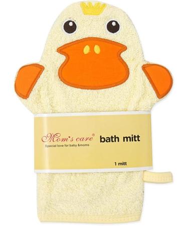 2Pcs Yellow Baby Wash Mitt - Cute Animal Designs for Kids Bath Mitt - Lion Duck Design - Buy Online on GoSupps.com