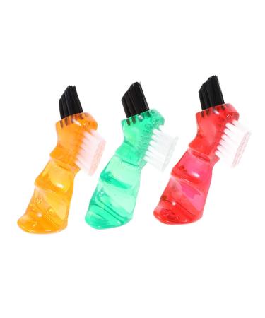 Orfofe 3 piece of prosthetic toothbrush household mini household small portable mini personal cleaning double -sided prosthesis double head small double head mini practical cleaning