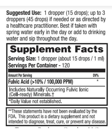 Dr. Tennant's Fulvic Super-Concentrate Liquid - Optimal Cellular Function - 120 Day Supply - Buy Online on GoSupps.com