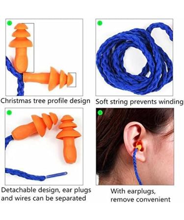 Silicone Earplugs - 10 Pairs Blue Soft Noise Reduction Earplugs for Sleeping Working & Swimming | Kids & Adults - Buy Online on GoSupps.com