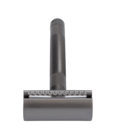 Double Edge Razor Portable Zinc Alloy Safety Razor with Brass Handle for Home and Travel (BLACK)