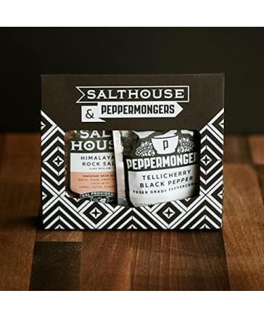 Salt and Pepper Mill Grinder Gourmet Re-fill Combo Himalayan Pink Rock Salt 100g and Tellicherry Black 50g Salthouse and Peppermongers - Buy Online on GoSupps.com