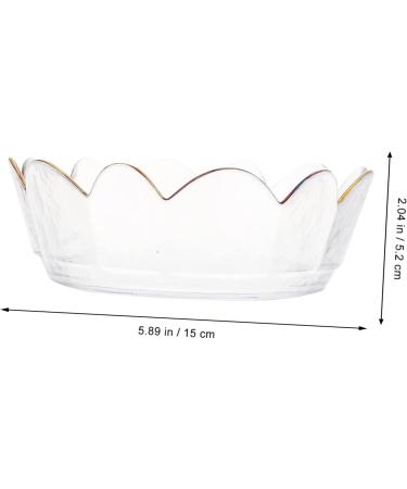 1pc Kitchen Stylish Delicate Irregular Salad Bowl Creative Fruit Glass Transparent - Buy Online on GoSupps.com