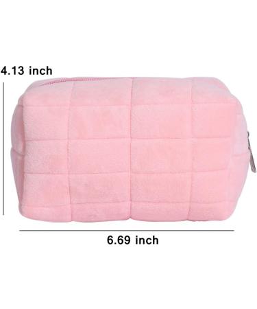 Lydzion Plush-Up Cosmetic Bag for Women - Large Pink Zipper Travel & Wash Bag - Buy Online on GoSupps.com