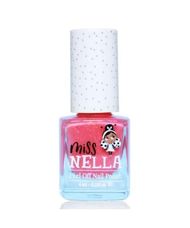 Miss Nella Party Collection Glitter Nail Polish Set - Non-Toxic Peel-Off Removable for Kids - Black Top Coat Blue & Coral - Buy Online on GoSupps.com