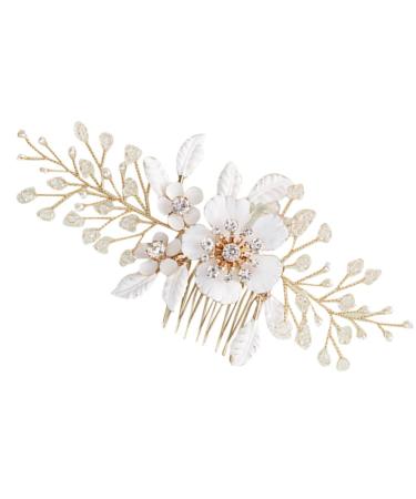 Beaupretty Wedding Hair Accessories Hair Toppers Hair Accessories for Wedding Rhinestone Hair Accessories Hair Accessories for Women Bridal Hair Accessories Metal The Flowers White Comb Bride