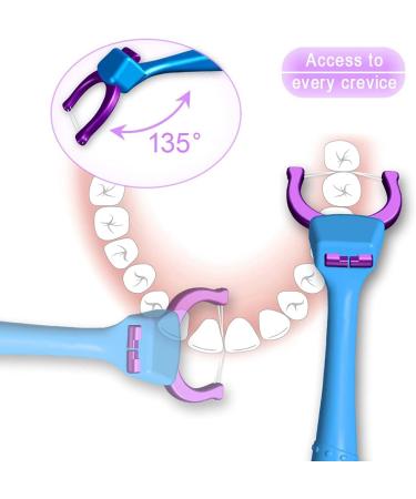 TEEsmile Evolutionary Clean Dental Flossers Kit - 202 Piece Set with 2 Long Handles and 200 Refillable Head Replacements - Buy Online on GoSupps.com