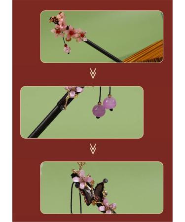 Vintage Wood Flower Hairpin For Women Chinese Hairpins Clips Tassel Flower Chopsticks Hair Sticks Wooden Hair Forks Jewelry for Women Hair Styling Hair Decoration (C) - Buy Online on GoSupps.com