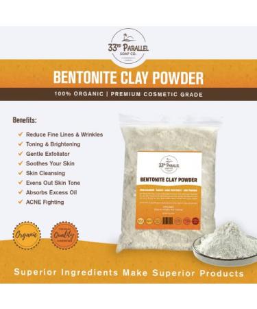Organic Bentonite Clay Powder 1 LBS - 100% Natural Cosmetic Grade for Facials Masks Soaps & More | International Shipping Available - Buy Online on GoSupps.com