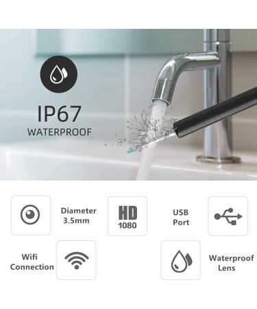 Lewote Ear Wax Removal Wireless Endoscope Ear Cleaner - 16Pcs Kit, 1080P FHD Waterproof Otoscope for Smartphones (White) - Buy Online on GoSupps.com