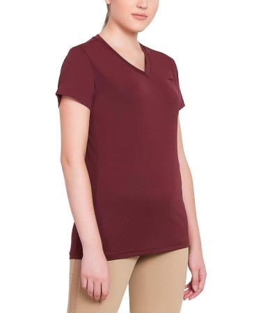 TuffRider Ladies Taylor Tee Short Sleeve T-Shirt - Wine, Small - Buy Online on GoSupps.com