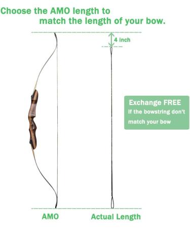Deerseeker Dacron Bow String Set - 14 Strand Replacement Bowstring for Recurve Bow - 48-70 inches - Archery AMO 62 - 2 Nock Points Included - Buy Online on GoSupps.com