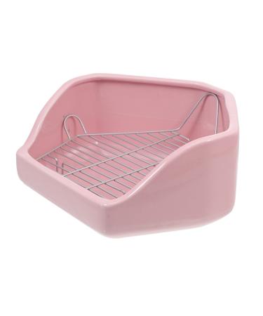 BESPORTBLE Rabbit Toilet Oversized -Tipping Toilet Pet Toilet Supply -Tipping Toilet for Bunny Hamster Toilet Bunny Toilet Rabbit Potty Pet Training Corner Pet Training Toilet 30X26X12.5cm Pink
