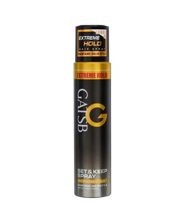 Gats'by Men's Hair Spray 250ml - Set & Keep Hair Spray - Extreme Hold Level 5 | Quick Drying Long Lasting Hold No Flaking & Natural Shine | Non Sticky & Easy Wash Off