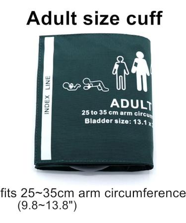 Universal NIBP Cuff for Adult 25-35cm Double Tube Reusable Nylon Replacement Blood Pressure Cuff No Connector. Adult Green Nylon+dual Tubes - Buy Online on GoSupps.com
