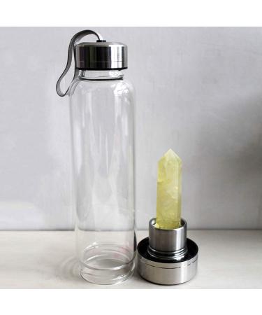 Buy HINATAA Crystal Water Bottle - 550ml Removable Healing Natural Quartz (Yellow) International Shipping Available - Buy Online on GoSupps.com