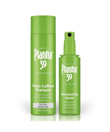 Plantur 39 Caffeine Shampoo and Moisturising Spray | For Fine Brittle Hair | Unique Galenic Formula Supports Hair Growth and Adds Shine | 250ml Shampoo | 125ml Spray
