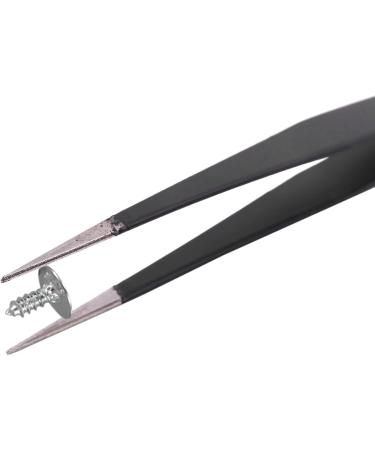 Duendhd 4X Nail Art Rhinestones Eyelashes Extension Straight & Curved Tweezers Tool Set-Black - Buy Online on GoSupps.com