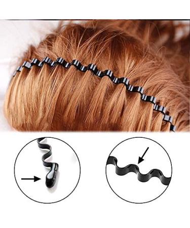 Shop 8-Pack Unisex Black Metal Hair Bands - Slip-Resistant Elastic Headbands for Sports & Yoga | Durable Hair Accessories - Buy Online on GoSupps.com