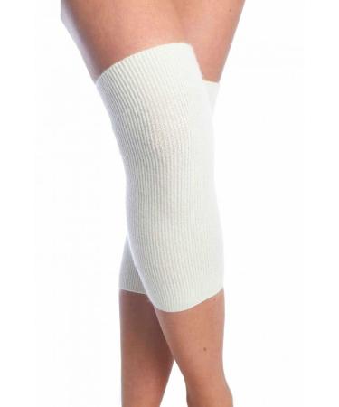 Angora wool knee brace for warming joints - (ecru XXL)